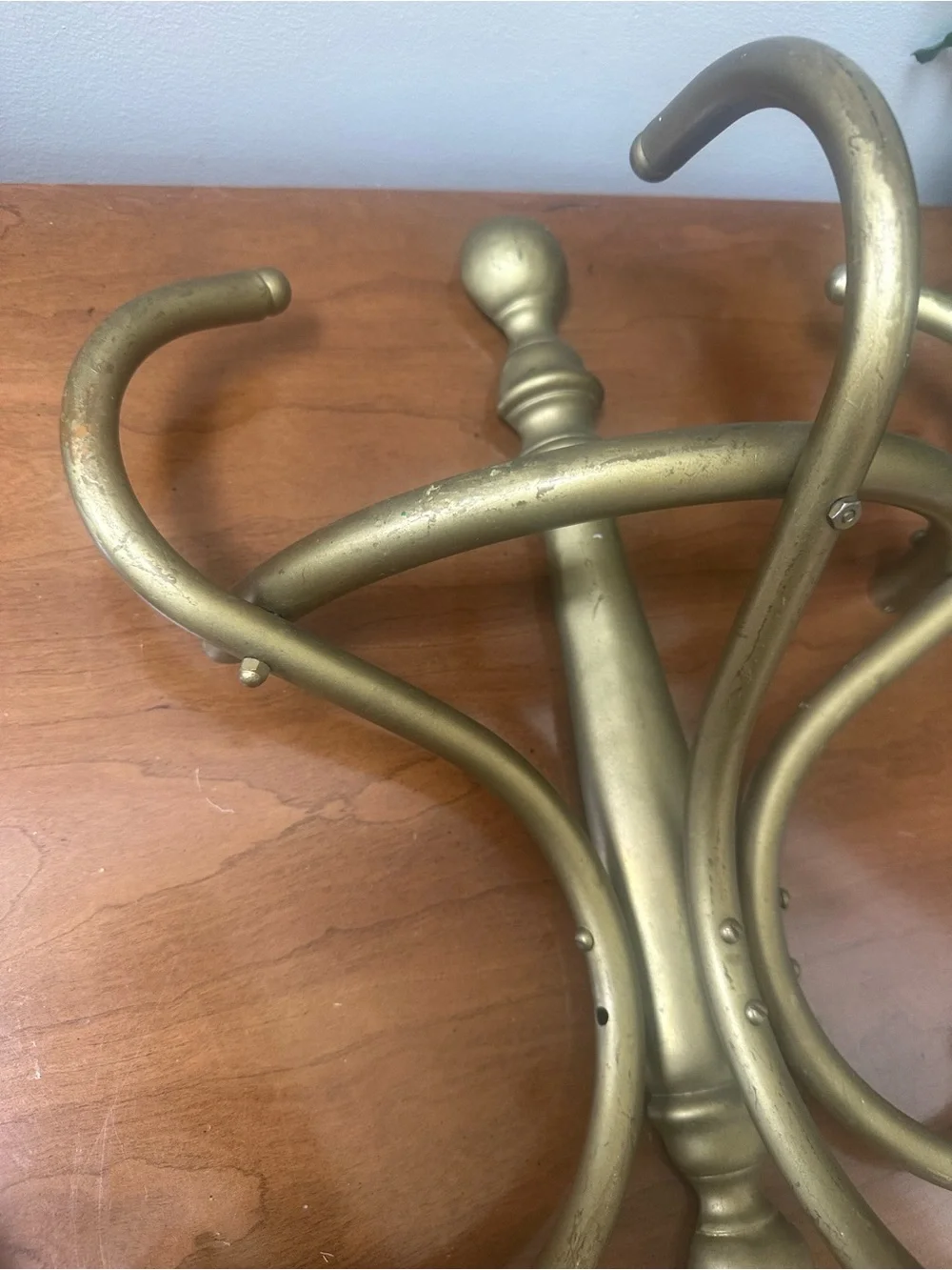 Vintage Brass Hollywood Regency Wall-Mounted Coat Rack